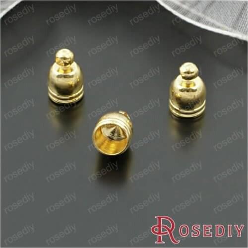 Wholesale Inner Diameter 5mm Gold color Copper Tassel Caps Diy Jewelry Findings Accessories 50 pieces(JM4599)