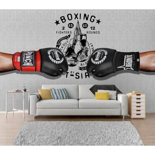 Custom wallpaper Modern boxing gym background wall