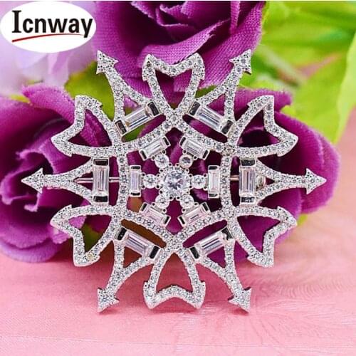 Wholesale Rhinestone inlay silver Plated brooch 4cm For DIY bracelet necklace Free shipping icnway