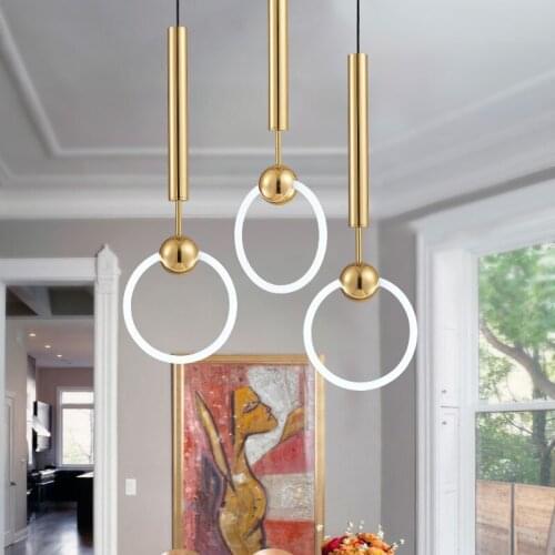 Postmodern Simple Creative Theme Restaurant living room LED bar hallway bedroom ring Chandelier