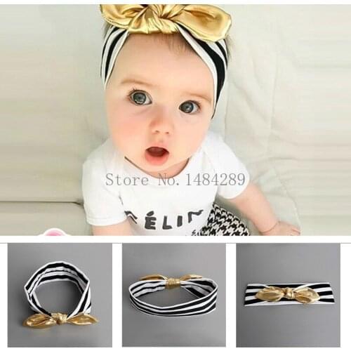 Baby Girl Headband Infant Hair Turban Tie Bow Newborn Headwear Tiara Headwrap Gift Toddler Bandage Ribbon Rabbit Ear Hair Band