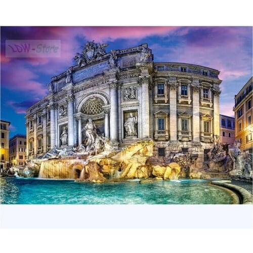 Roman Trevi Fountain,Full,Diamond Painting,5D,Diamond Embroidery,Cross Stitch,Daimant Mosaic,Rhinestone by picture Gift NEW293