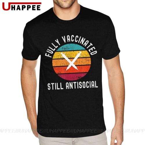 Christmas Fully Vaccinated Still Antisocial - Funny Cute 2020-2021 Tees Mens 3XL Short Sleeved Blue Round Neck Shirt