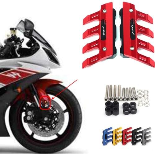 With Logo For Yamaha FZ6 FZ-6 FAZER Motorcycle Aluminum mudguard side protection block front fender anti-fall slider Accessories
