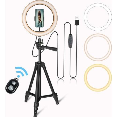 Led Ring Light Kit With Tripod Stand Dimmable 3 Modes 10 Brightness Live Stream Video For Makeup Youtube Selfie Living Equipment