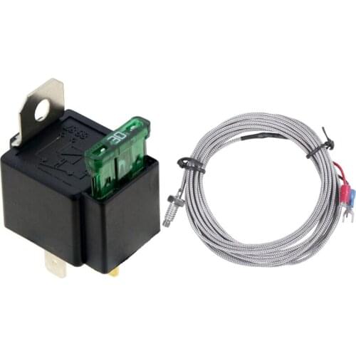 K Type Thermocouple Temperature Controller 0-400C Sensor Probe with 4Pin DC12V 30A Fused On/Off Relay Insurance Wire