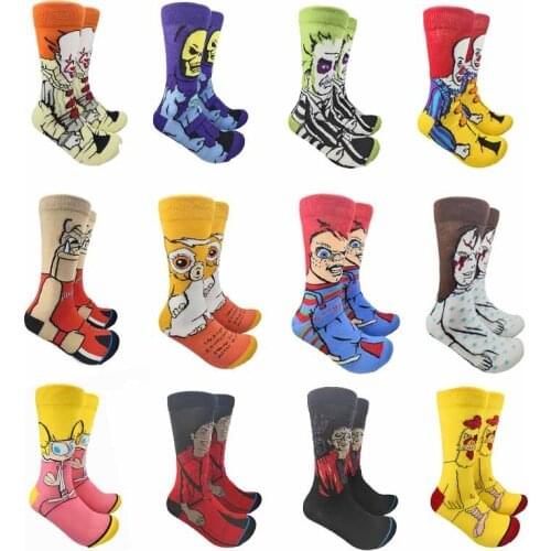 Spring Summer Personality Anime Funny Socks Men/Women Combed Cotton Cartoon INS Style New Casual Men Socks Hot Fashion Skarpety