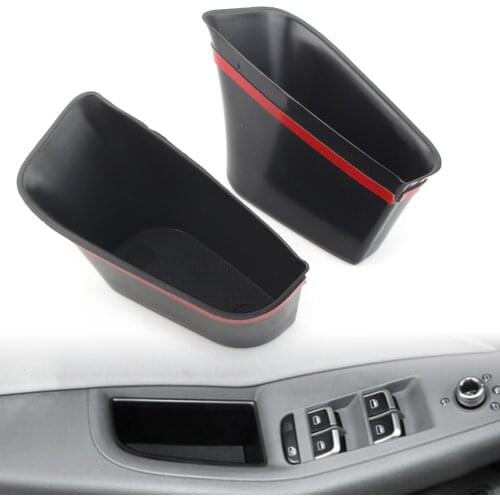 Car Rear Door Storage Box Organizer Container Holder 2PCS For Audi Q5 2009 2010 2011 2012 2013 2014 2015 2016 Left Driver Only