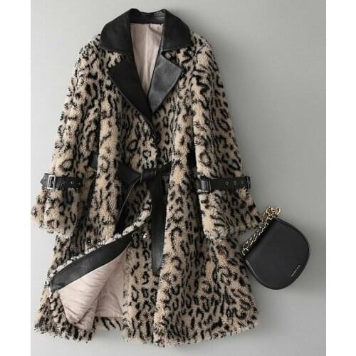 Winter Real Fur Coat Women Clothes 2020 Leopard Genuine Leather Jacket Korean Long Parka Manteau Femme Hiver KQN18133 KJ3577