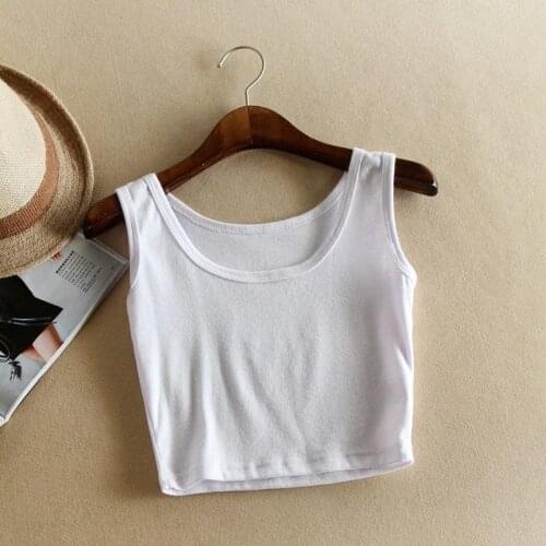 1pc Kids Tank Tops Girl Vests Camisole Summer Cotton Underwears Short Tops Sleeveless U Crop Tops Undershirt for Children