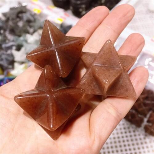 1PC Natural Stone Crystal Merkaba Star Healing Stones Unicursal Hexagram Energy Minerals Home Decoration Collection As Gift