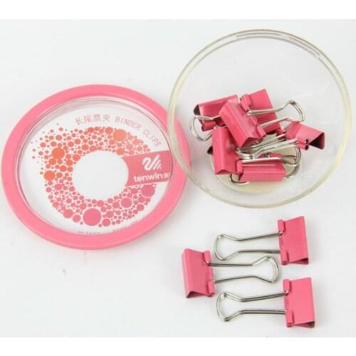 Tihoo 10PCS Metal Binder Clips Black Paper Clips Colorful Home Office Books File Paper Organizer Clip Food Clips