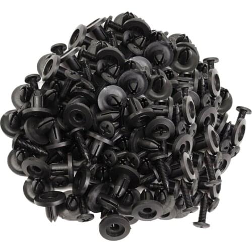 100x Car Bumper Clips Screws Push Retainer Fastener Clips Assembly Black New