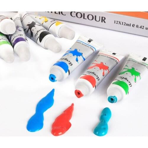 YYDS 12 x 12ml Heavy Body Colors Rich Pigments Acrylic Paint Set for Painting Crafts