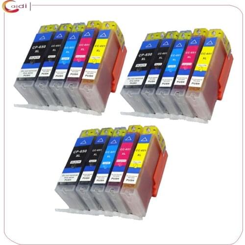 15Pack Compatible Ink Cartridges CLI 651 PGI 650 for Canon Pixma MG5560 MG6460 IP7260 Printer inkjet