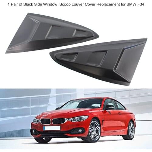 2pcs Black Side Window Scoop Louver Cover Side Window Louvers Scoop Cover Vent for BMW F34