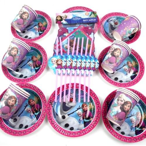 32pcs/lot Disney Frozen Elsa Anna Party Baby Shower Birthday Party Decor Elsa Kids Birthday For Baby girl birthday party decor