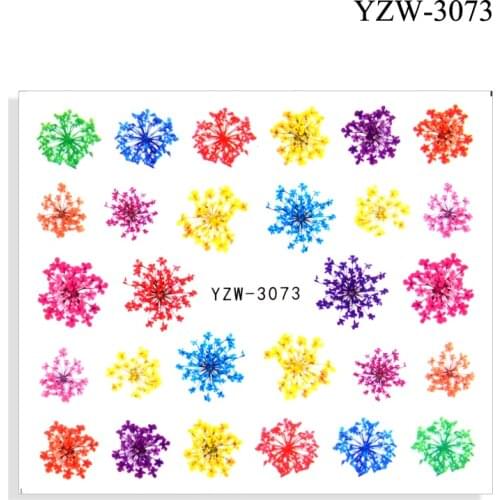 4pcs/lot Holographic Ink Flower/Flamingo Stickers for Nails Reflective Watercolor Floral Sliders for Nail Design Manicure Decor