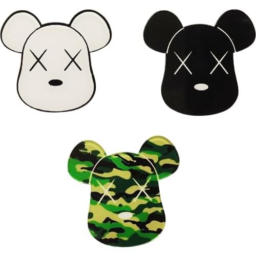Animal Acrylic Brooch Tricolor Bear Head Icon Pins Badge Good Quality Pin For Kids Party Gifts Decoration On Bag Hat