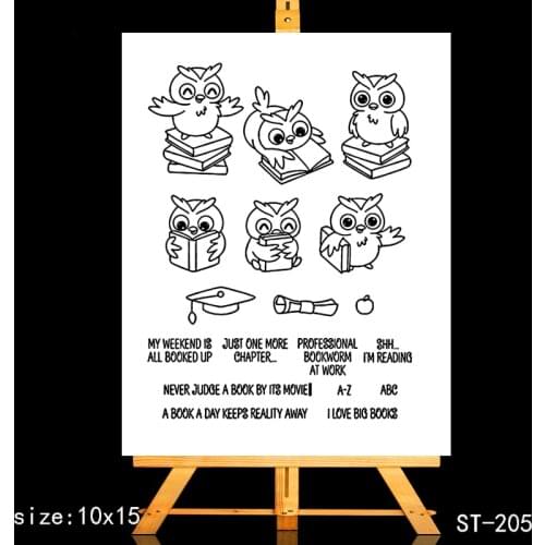 AZSG Knowledgeable Bird Owl Clear Stamps For DIY Scrapbooking/Card Making/Album Decorative Silicone Stamp Crafts
