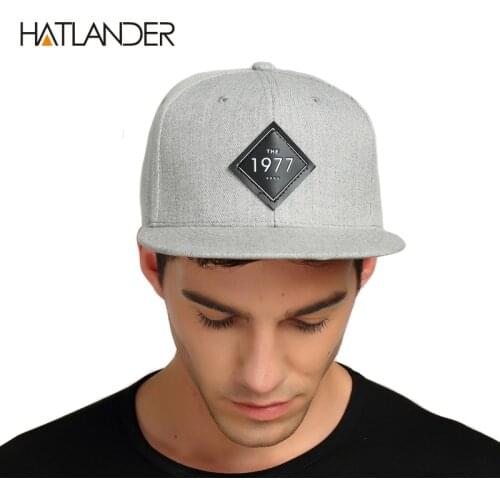 [HATLANDER]Vintage 1977 cool flat bill baseball cap women mens gorras planas snapbacks trucker hat outdoor hip-hop snapback caps