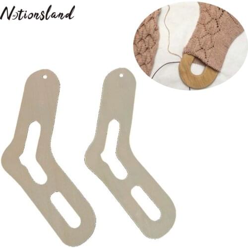 2pcs Handmade Wood Socks Blocker Wooden Knitting Socks Forms Blockers Stretcher DIY Sock Blocker Stretchers Gifts Knitting Tools
