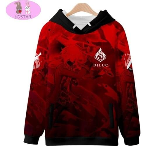 COSTAR Hot Game Genshin Impact Cosplay Fleece Hoodies Amber Lumine Jean Mona Venti Printed Sweatershirt Unisex Harajuku