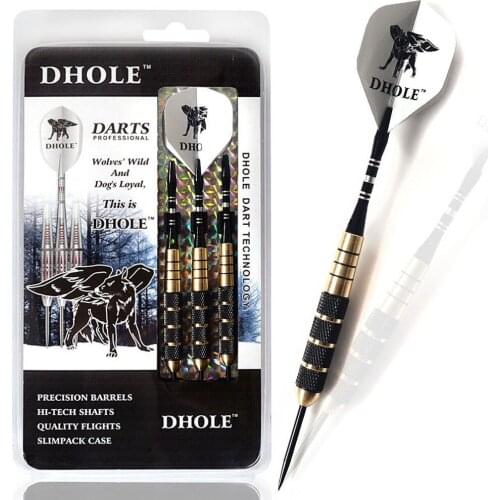 CUESOUL DHOLE Series Steel Tip Darts with 24 Grams Barrels Black Shafts Standard white Flights