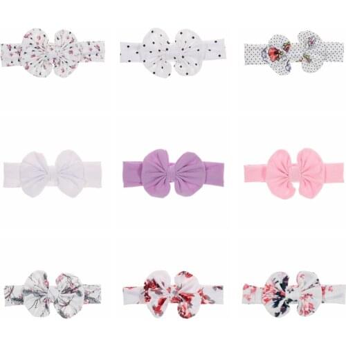 Baby Headdress Rounded Corners Print Bowknot Hairband Turban Photography Props Clothing Accessories Festival Decoration