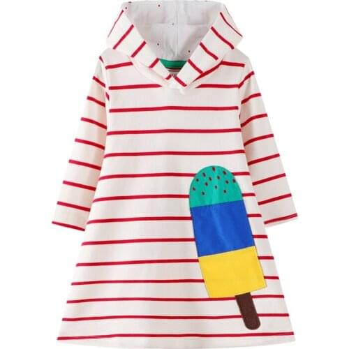 Children Autumn Dress Baby Animal Applique Girls Long Sleeve Dress for Kids Clothes New Kids Party Clothing