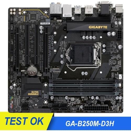 For Gigabyte GA-B250M-D3H NEW Desktop Mainboard LGA 1151 DDR4 B250M-D3H Intel B250 PCI-E 3.0 SATA3 Micro ATX Motherboard
