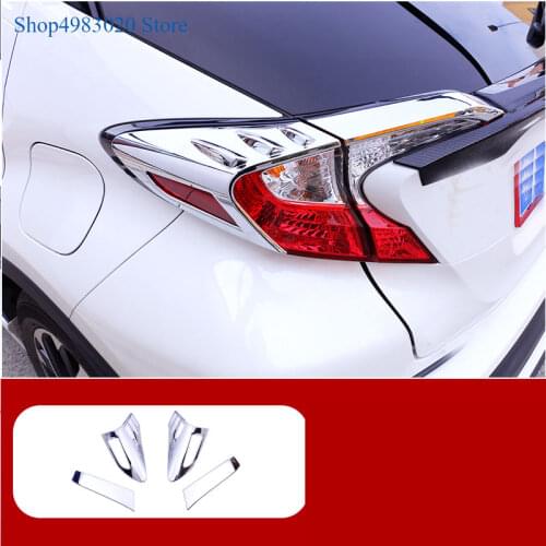 Car Styling ABS Carbon Rear Tail Light Lamp Eyebrows Cover Trims Sticker for Toyota CH-R CHR 2016 2017 2018 2019 accessories