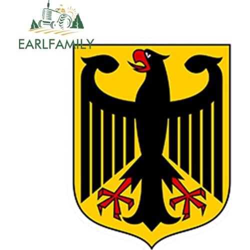 EARLFAMILY 15cm x 12cm Car Styling Sticker Coat of Arms Flag Car Vinyl Decal Outdoor Windows Bumper Shield Germany Accessories