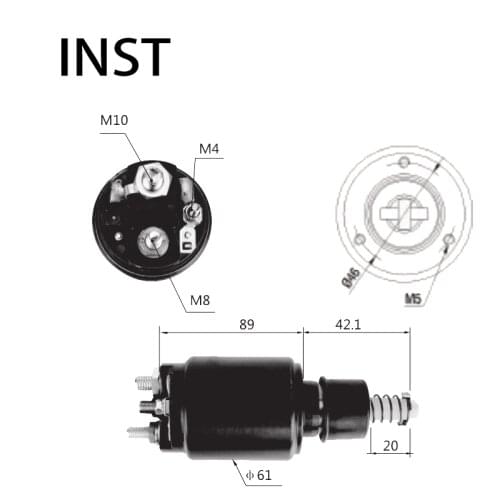 ELECTROMAGNETIC SWTICH SOLENOID FOR 12V 2.8KW 2.339.402.118 2.339.402.126 1640A SS0249P UD14480SS UD16340SS CSO10169