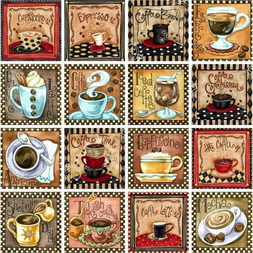 Evershine Full Square Diamond Embroidery Coffee Cup 5D DIY Diamond Painting Cross Stitch Scenery Rhinestone Pictures Home Decor