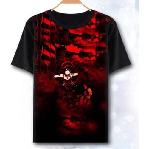 Date A Live T-shirt Nightmare Tokisaki Kurumi T-shirt Anime Cosplay Costume Fashion Men Tops Tees