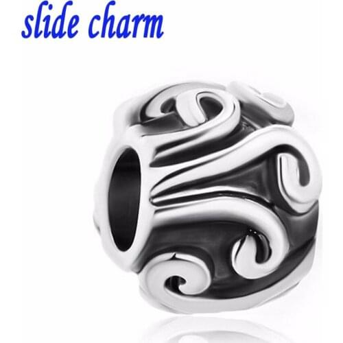 Slide charm Free shipping Black and white fashion personality gift dedicated vegetables charm beads fit Pandora bracelet