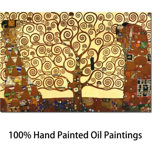 Wall art Gustav Klimt paintings The Tree of Life artwork on canvas High quality Hand painted oil painting for living room decor