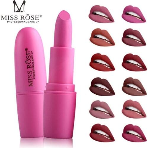 Makeup Red Lips Matte Velvet Lipstick Pencil Cosmetic Long Lasting Lip Tint Pigment Makeup Nude Brown Black Glod Lipstick