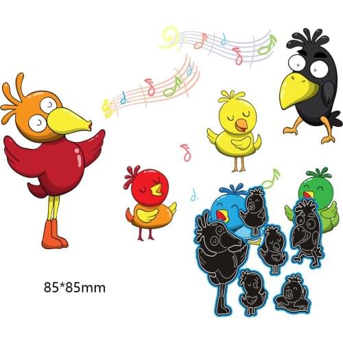 85*85mm BIRDS' MUSIC New Metal Cutting Dies for decor card DIY Scrapbooking stencil Paper Album template Dies