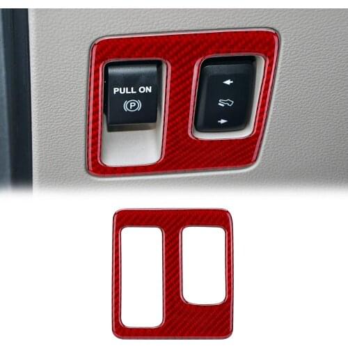 Handbrake Control Switch Panel Sticker Frame Trim Cover Interior Accessories for Ford F150 2015 2016 2017 2018 2019 2020 (Red)