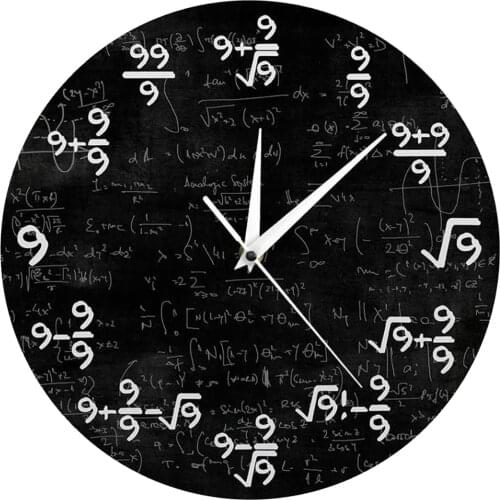 Unique 9s Formulas Mathematical Equations Wall Clock for Classroom Home