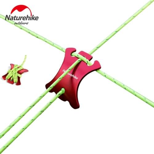 Naturehike 4 pcs/lot curved aluminum tent wind rope buckle outdoor tarp cord adjustment wind stopper camping tent accessories