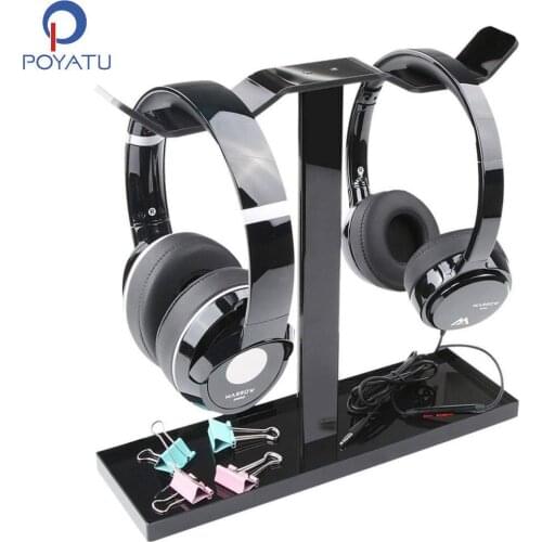 POYATU Headphone Stand Bracket Rack Solid Base For Bose Monitor Headphone Desk Display Gaming PC Headset Holder Stand