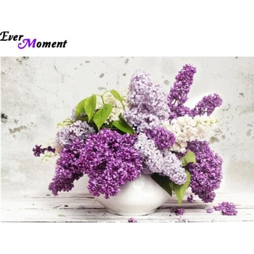 2016 New Needlework 5D Diy Diamond Embroidery Purple Lavender Pattern Shine Rhinestone Cross Stitch Full Embroidery ASF342