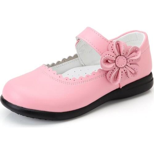 New Kids Girls Flower Children Leather Shoes For School Party Wedding Dance Dress Shoes 3 4 5 6 7 8 9 10 11 12 13 14 Year Old