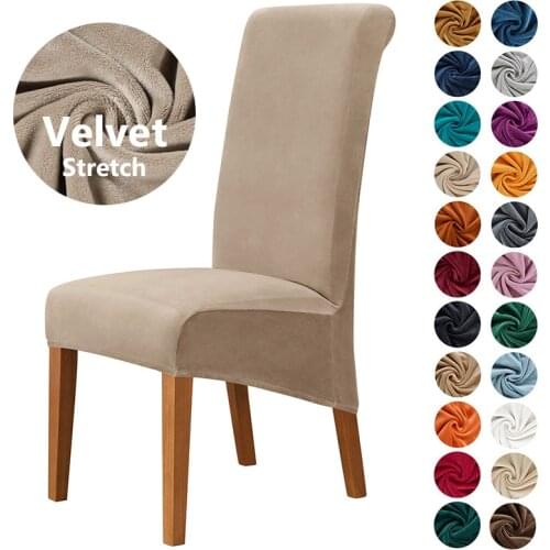 Extra Large Velvet Dining Room Chair Cover Elastic Stretch Case for Chairs Spandex Long Back Chair Slipcover Kitchen Banquet
