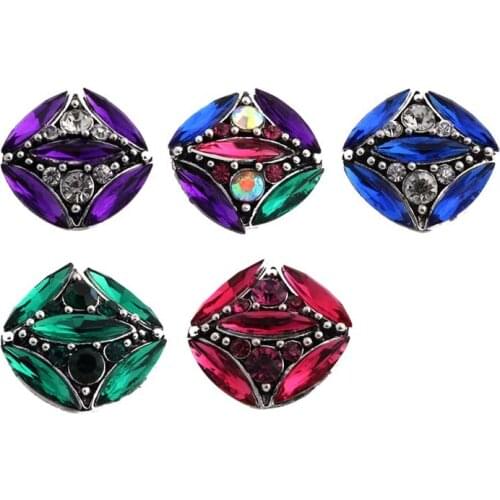 Wholesale 046 3D 18mm 20mm rhinestone metal snap button for Bracelet Necklace Jewelry For Women Fashion accessorie