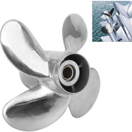 Outboard Accessory 11 5/8x12 RH RH Outboard Propeller 4 Blades Stainless Steel Fit for Yamaha 25‑60HP Engine