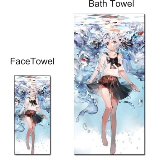 Full Color Anime Body Anime Girl Boy Absorbent Towel Cotton Bath Towel Face Towel Cartoon Soft Hanging Towel Childrens Gift